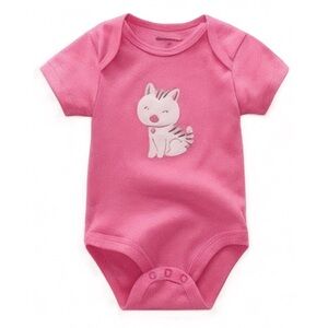 Pink Kitty Short Sleeve Onesie
